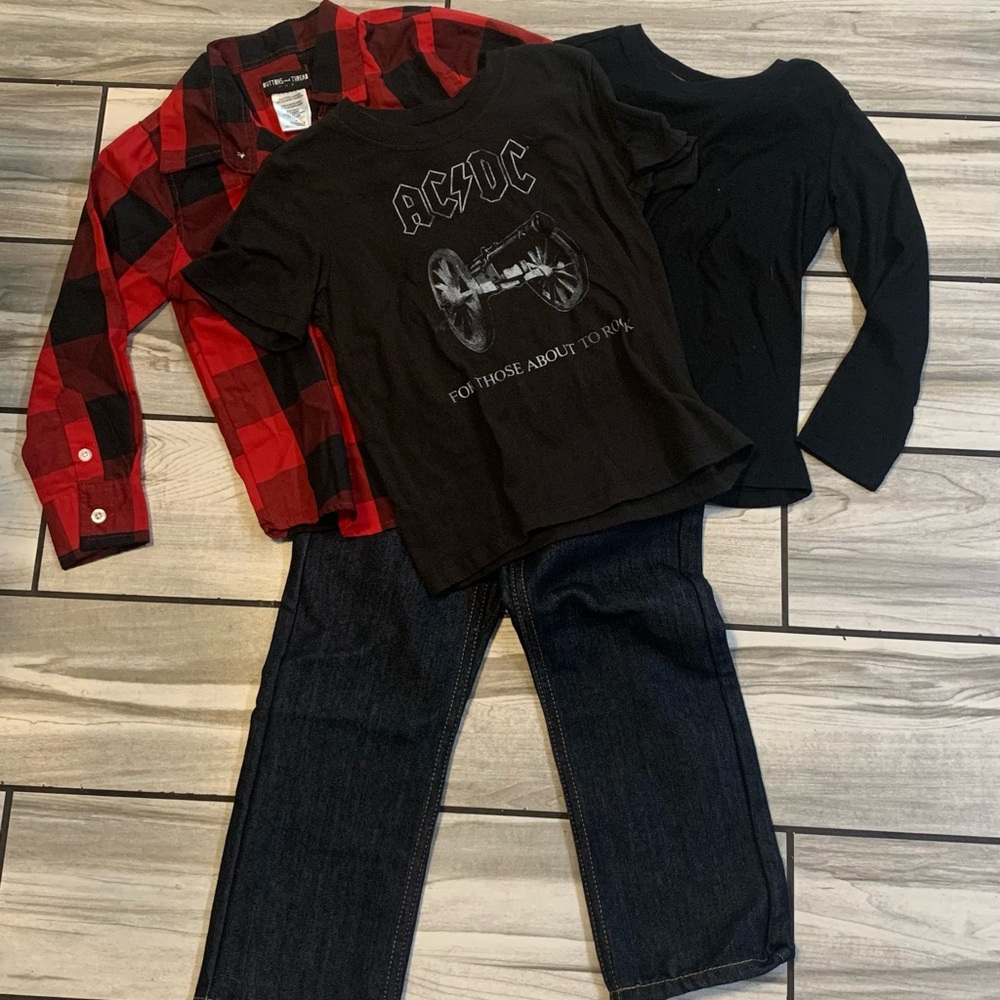 AC/DC Kids Matching Set - Red and Black